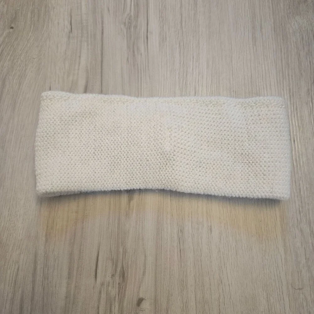 Children’s Place Knit Bow Headband Ear Warmer Cream White One Size